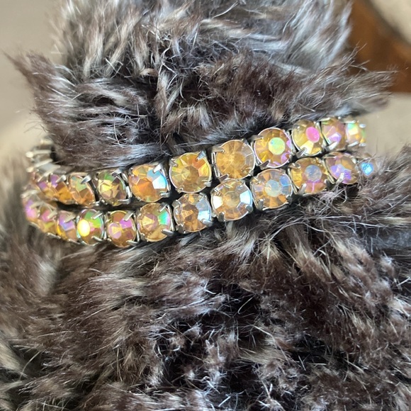 Lot of 8 Costume Rhinestone Bracelets. Assorted Colors. Silver Color Detail. - Picture 5 of 8